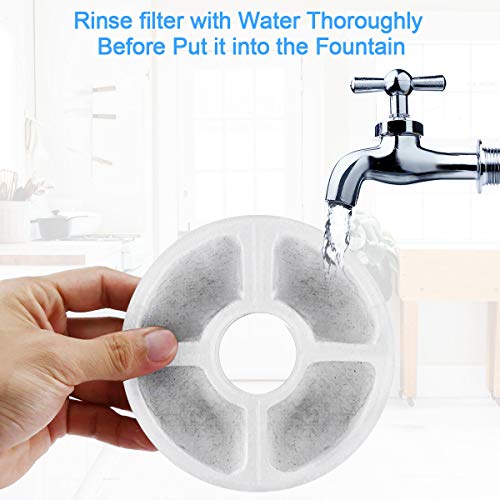 ENJOY PET Cat Water Fountain Replacement Filters Sponges 2PCS Carbon Filters Replacement Cat and Dog Automatic Flower Water Dispenser