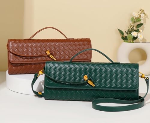 Image of Upbull Trendy Woven Evening Clutch Purses Women Underarm Shoulder Handbag Cute Satchels Crossbody Purse PU Leather Wallet