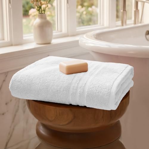 Image of MYTRIDENT Bath Towel for Men /Women | Comfort Living | Quick Drying | Travel Friendly | 1 Piece Large Size | 100% Cotton 400 GSM | 70 x 140 cm - Ice Grey