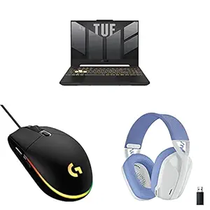 ASUS TUF Gaming Laptop (Intel i7 12th Gen/16GB RAM & 1TB SSD Storage/3060 Graphics)+Logitech G G102Wired Gaming Mouse+Logitech G435 Gaming Bluetooth Wireless Over Ear Headphones with Mic - White