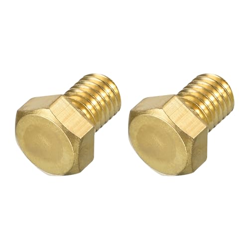 Image of METALLIXITY Hex Head Screw Bolt (1 /2-13x3 /4) 2Pcs, Brass Fully Threaded Solid Brass Hex Bolts Machine Screws - for Machinery Repair