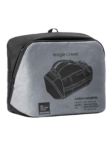 Eagle Creek Cargo Hauler Duffel Bag - Carry-On Duffel Bag for Travel - Easy Access Compartments - Lockable Zipper Opening - Water Resistant - Charcoal - 90L4