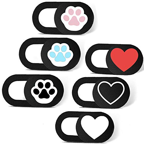 IMNEXT2U Webcam Cover Slide Ultra-Thin Camera Covers Compatible for Laptop Apple MacBook iPad Pro iMac Phone 6 Packs Love & Paw