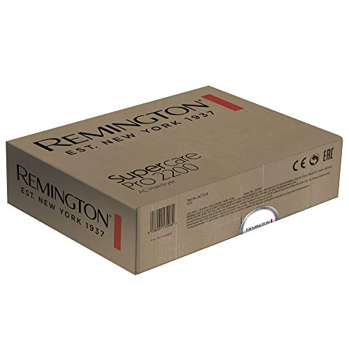 Foto von Remington Haartrockner Profi Ionen [leistungsstark & seitliche Profi-Bedienung] SupercarePro Technologie (2200W, 130km/h, 3 Stylingaufsätze, langlebiger Friseur AC-Motor) AC7250 [Amazon Exklusiv]