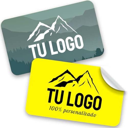 25 Pegatinas personalizadas con logo o foto. Etiquetas multiforma resistentes al agua. Adhesivos para empresa, eventos, bodas, regalos o packaging artesanal