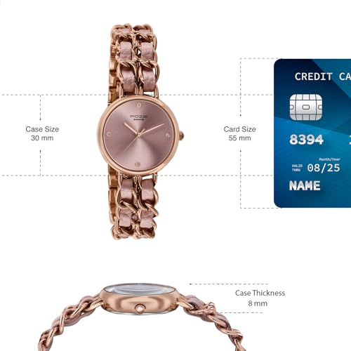 Image of Sonata Poze 9 with Quartz Analog with Metal+ Leather Strap Watch for Women