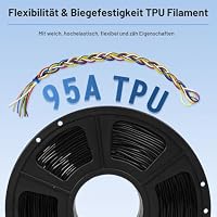 GEEETECH TPU filament 1.75mm Schwarz, Flexible 3D Drucker Filament 500g 1 Spool – Ansicht 2