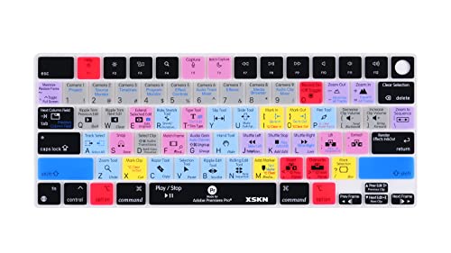 XSKN Premiere Pro Shortcut US Layout Silicone Keyboard Cover Skin for 2021 Released MacBook 14 inch A2442 16 A2485 with ( M1 / Max chip ) Liquid Retina XDR Display Touch ID, K-400