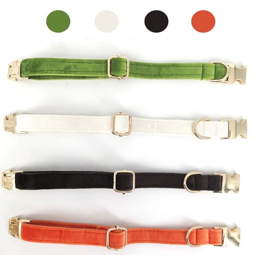 Collar de terciopelo para perro pequeño y mediano, talla S verde miniatura 4