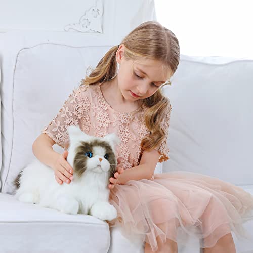 Image of CU-MATE 20 inch Adorable Stuffed Animals Cat -Handmade Plush Soft Cat -Present Gift for Boys /Girls (Brown and White Ragdoll Cat)