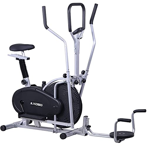 Image of Kobo Multi Function 4 in 1 Exercise Bike Elliptical Trainer with Cycling, Cross Trainer, Twister & Push Up