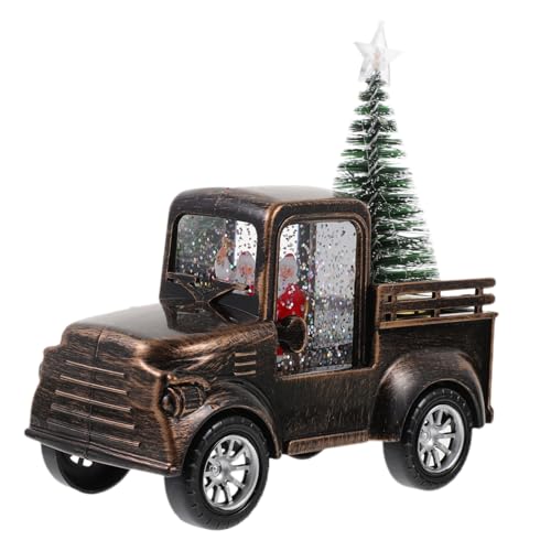 Levemolo Santa Claus Ornaments Mini Christmas Tree Battery Operated Light Christmas Figurines