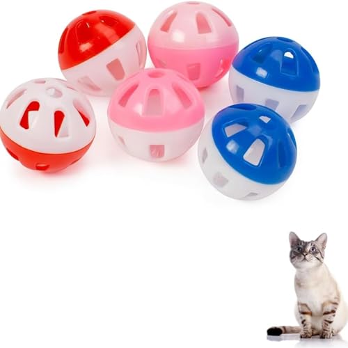 PARENCE - Set mit 6 Spielbällen für Katzen 4 cm - Interaktives Spielzeug mit Glocke - Zubehör für Spaß und Bewegung Kätzchen und Erwachsene...