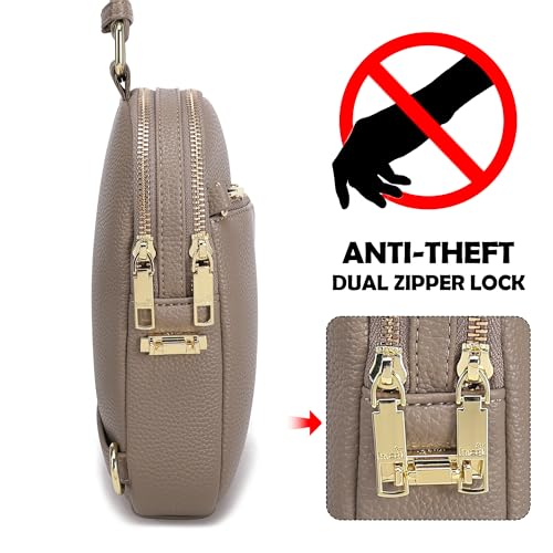 Image of INICAT Travel Sling Bag, Anti Theft Crossbody Bag for Women | RFID Blocking, 8 Card Slots, Back Zippered Pocket, Metal Zippers,Switchable Strap