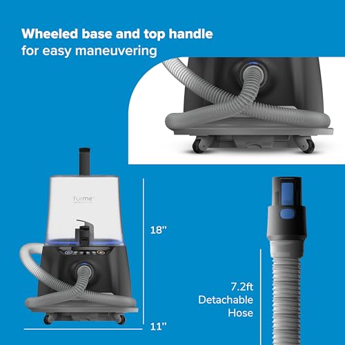 FURME Ultra Pet Grooming Vacuum Kit - Cat & Dog Grooming Kit for Easy Pet Care at Home, Quiet & Safe Dog Hair Remover Machine with Brush, Clipper, Shedding & Cleaner Tools & 4.5L Canister