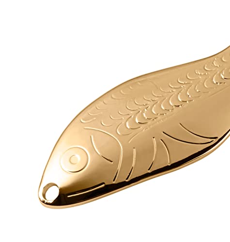 Al's Goldfish Lure Company, G100 Goldfish Freshwater Fishing Spoon Lure With Treble Hook For Trout, Salmon, Bass, Walleye, Crappie And Other Panfish. 3/16 Oz. 1-1/2", 8 Hook, Gold #TOP2