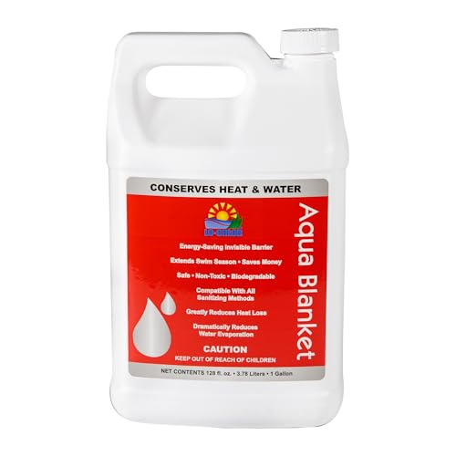 LO-CHLOR Aqua Blanket - The Liquid Solar Blanket for Pools and Energy Saving Liquid Pool Cover, Non-Toxic and Safe Pool Evaporation Prevention, Greatly Reduces Heat and Chemical Loss AB009-12 (128 Oz)