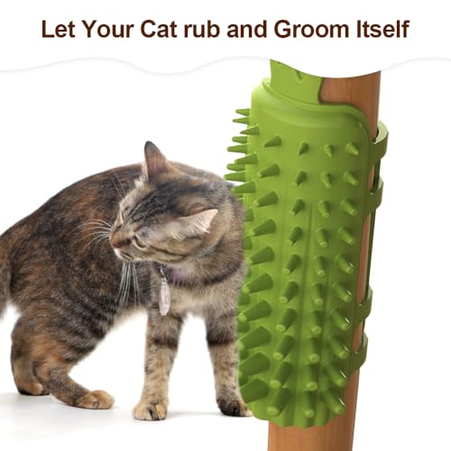 Image of DONGKER Cat Self Groomer,2 PCS Silicone Pet Corner Massage Combs Cat Face Scratcher for Kitten Cats(fit φ1.18 inch-1.97 inch Table Legs Climbing Frame)