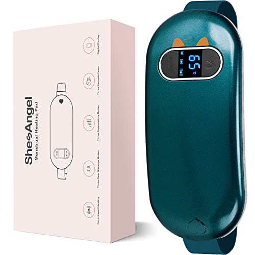 Heating Pad, Portable Cordless Menstrual Heating Pad 5S Fast Heating, Heating Pads For Cramps With 3 Heat Levels And 3 Massage Modes, Heating Pad For Back Pain Gifts For Women And Girls (Deep Green) #TOP2