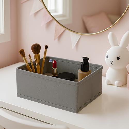 Image of Skrill 12-Piece Foldable Cloth Storage Box Set | Cube Baskets, Bins & Dividers for Closet & Dresser Drawer Organization - Grey