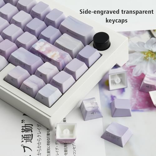 Keycaps PBT impression latérale Sunzit 130 touches profil Cherry pour clavier UK