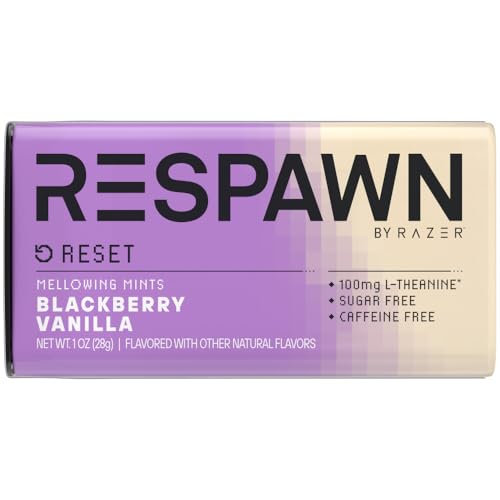 RESPAWN by Razer RESET Blackberry Vanilla Sugar Free Mints Bulk, 1 oz Packs (Pack of 8)
