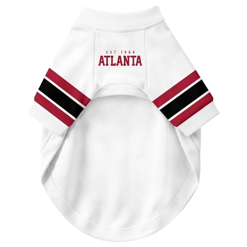 Image of Atlanta Dog Clothes Jersey Style Personalized Pet T Shirt with Custom Name Number for Small Medium Large Dogs