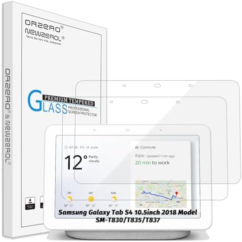 Orzero (2 Pack) for Google Home Hub 7 Inch, Nest Hub Tempered Glass Screen Protector, 9 Hardness HD Anti-Scratch Full-Coverage (2.5D Arc Edges) (Lifetime Replacement)