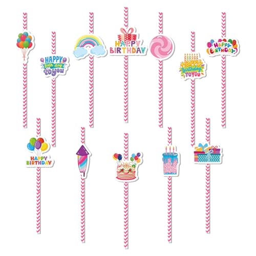 Set de 24 pitillos desechables para fiesta Happy Birthday miniatura 5