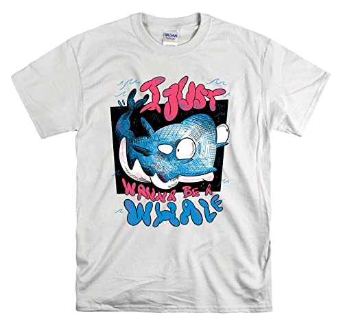 T-shirt Ocean Creatures I Just Wanna Be a Whale blanc coton taille S homme femme