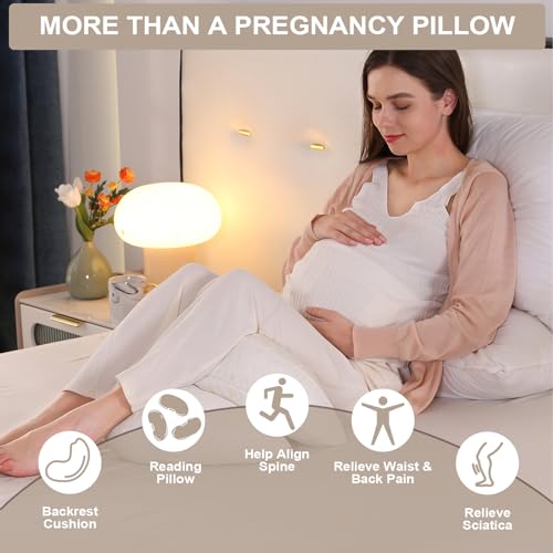 Coussin de grossesse pour dormir et coussin d'allaitement en coton blanc - 5