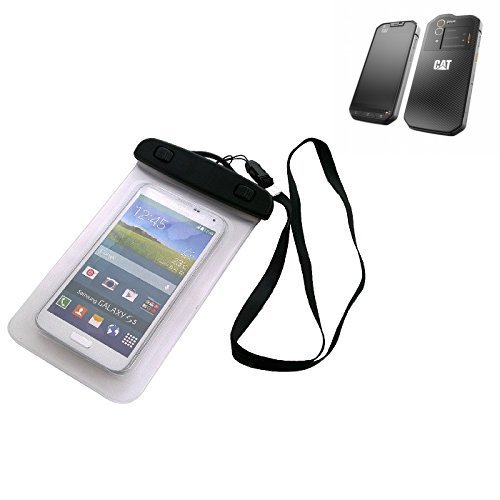 K-S-TradeProtective Case For Caterpillar Cat S60 Universal Beach Bag/Waterproof Raincover/Snow Case Compatible With Caterpillar Cat S60, Transparent Protection Against Dust, Sand, Rain Protector