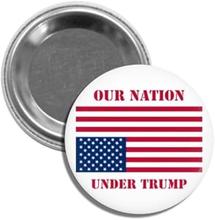 American Flag Political Button Pin, 1.5 Inches, Our Nation Under Trump No Kings Resist Pinback Badge