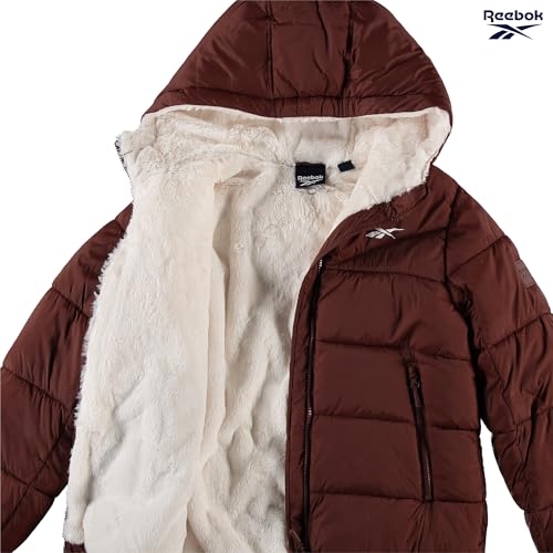 Image of Reebok Girls Winter Coat - Heavyweight Quilted Sherpa Lined Parka Puffer Jacket - Warm Winter Jackets for Girls
