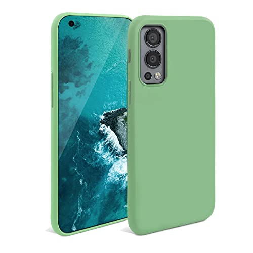 Image of LIRAMARK Liquid Silicone Soft Back Cover Case for OnePlus Nord 2 5G (Green)