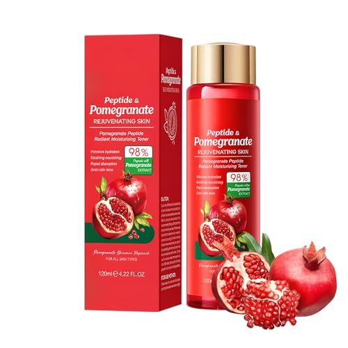 Hinapan Tónico Iluminador con Granada 120ml, Agua Facial Granada Radiante, Con Niacinamida y Ácido Hialurónico, Fórmula que Calma, Nutre y Sella la Hidratación, Dermis Estable Luminosidad