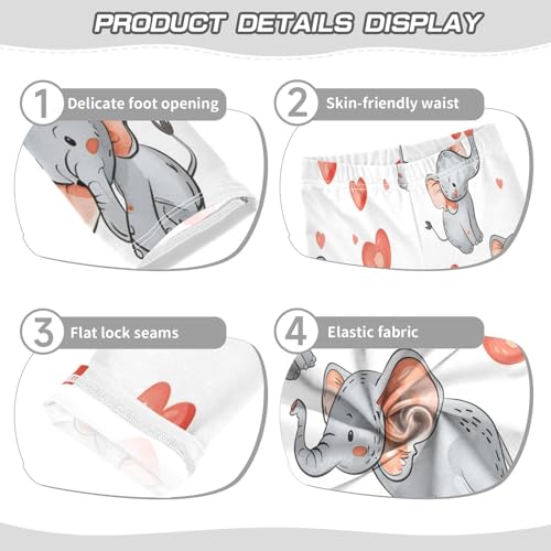 Toddler Girls Leggings Printed Yoga Pants Leggings Love Heart Elephant for Kids3