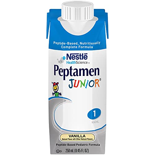 Image of Peptamen Junior Elemental Nutrition, Vanilla, 250 ml Can, Case of 24 | Pediatric Oral Supplement,Ages 1 to 13 Years,8.45 oz.,Carton,Vanilla Flavor,Whey Protein
