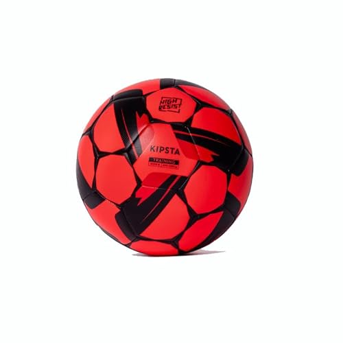 Kipsta Football Resist Size 5 Machine Stitched, Rubber Coating Suitable for All Surface Soft & Wet Ground, Hard Ground with Grass & Artifical Turf, International Match Ball (RED)