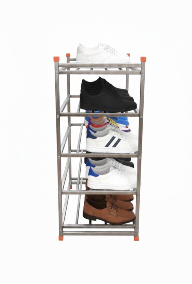 Image of Stainless Steel Shoe Rack, Multipurpose Rack, Multilayer (5 Big Shelf)