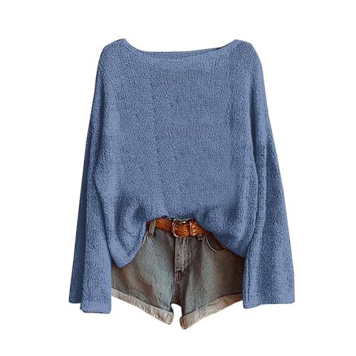 Womens Boho Oversized Sweater Vintage Ethnic Graphic Pullover Knitted Tops Baggy Fall Bell Long Sleeve Floral Blouses