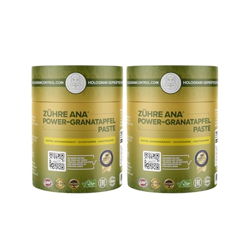 Zühre Ana Pasta de Granada (2x240g) - Ayuda natural para problemas estomacales, reflujo, gastritis e indigestión - Propiedades de acción rápida. 200 g de chocolate de Dubái como regalo.