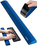 i-Rocks Ergonomic Memory Foam Keyboard Wrist Rest - Pain-Reducing, Cooling, Non-Slip, Blue, Minimalist