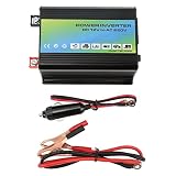 Convertitore di potenza da 300 W Convertitore a onda sinusoidale modificata da 12 V a 220 V con doppie porte USB e fusibile integrato per vacanze in campeggio, viaggi in auto, (Nera)