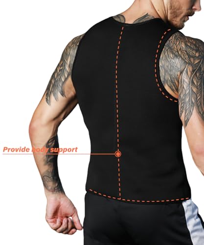 NonEcho Men Sauna Vest Hot Neoprene Sweat Tank Top Waist Trainer Corset Shapewear Slimming Shirt Workout Suit4