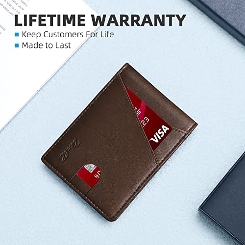 Image of Zitahli Bifold Wallets for Men, Slim RFID Leather Card Holder Cash Pocket | Minimalist Front Pocket Design, Holds 11 Cards, RFID Protection, Gifts for Men on Birthdays, Father's Day, and Christmas