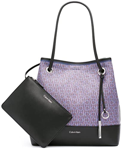 Calvin Klein Gabrianna Monogram North/South Key Item Tote, Blue Multi #TOP9