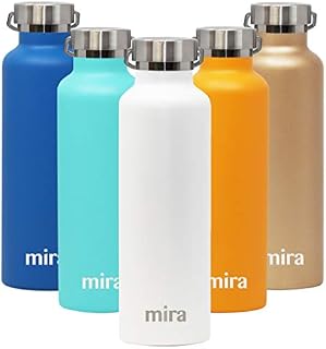 MIRA Alpine Stainless Steel Vacuum Insulated Water Bottle with 2 Lids, Sports Thermos
