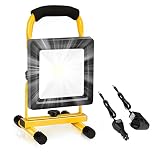 Edasion 20W LED Rechargeable Work Light Super Bright 3000LM Portable Battery Floodlight Outdoor Battery Security Job Light IP65 Waterproof for Garage Garden Fishing Camping Car Repair BBQ