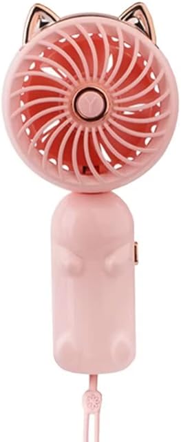 Portable Handheld Cat Fan, Mini USB Fan with Rechargeable Battery and 3 Speeds, Cute Personal Small Electric Fan for Girls/Ladies/Kids Outdoor Travel, Foldable Hand Fan for Office/Desktop/Desk, Pink